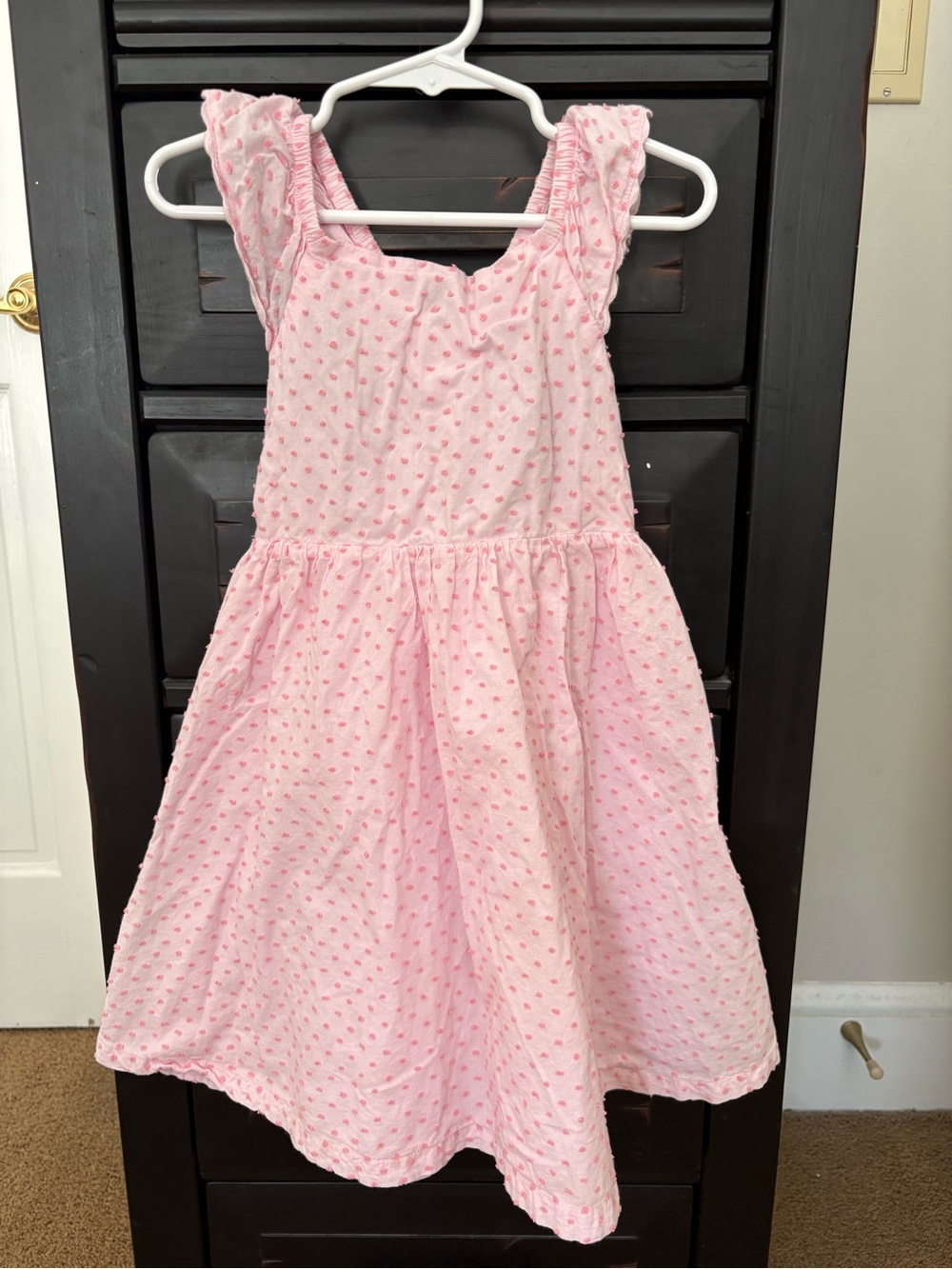Sammy + Nat Light Pink Swiss Dot Sundress with Ruffle Straps